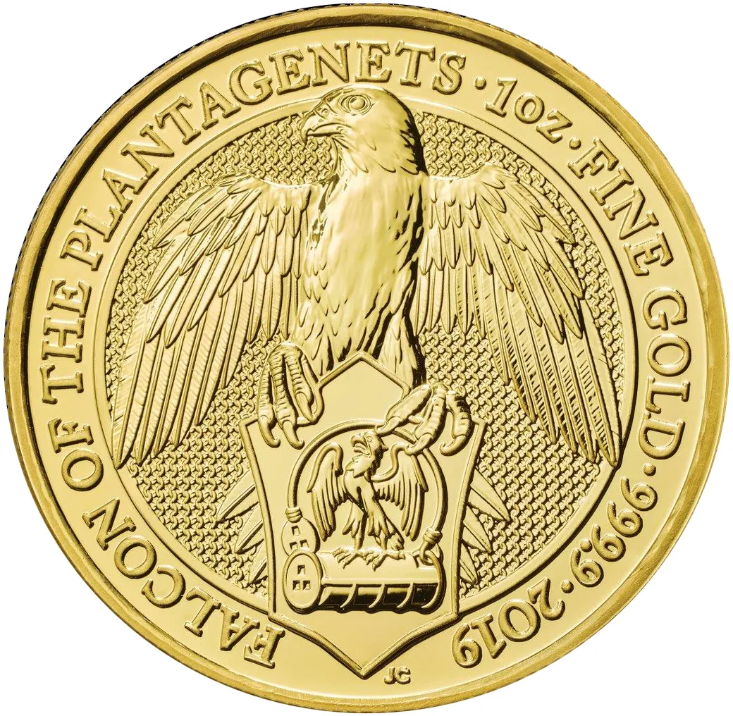 1 Unze Goldmünze Queens Beasts Falcon 2019