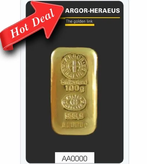 100 Gramm Goldbarren Argor Heraeus Gussbarren