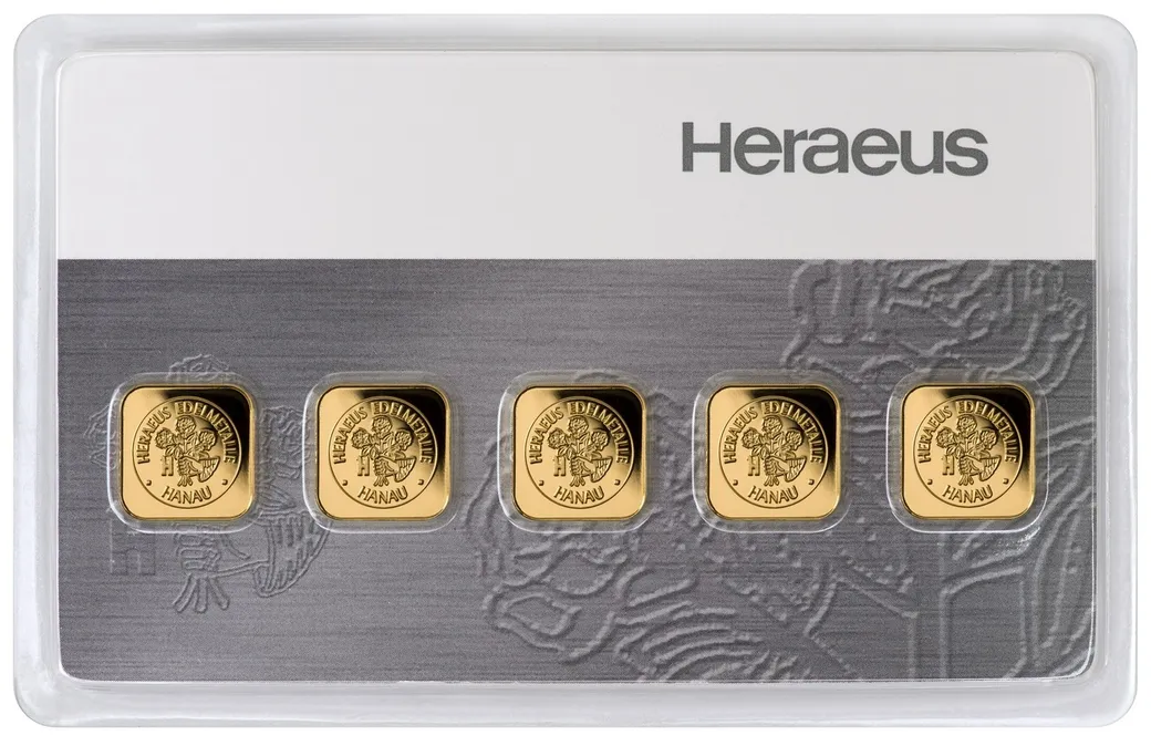 5 Gramm Goldbarren Heraeus Multicard