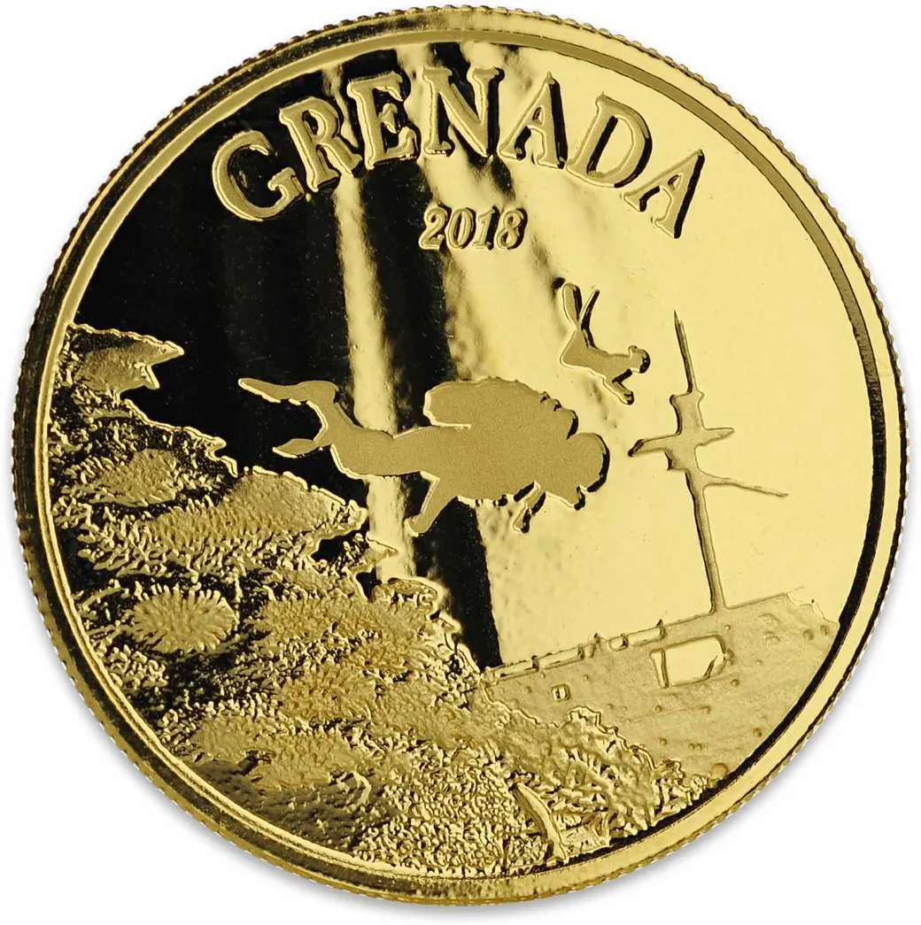 1 Unze Goldmünze EC8 Grenada - Diving Paradise 2018