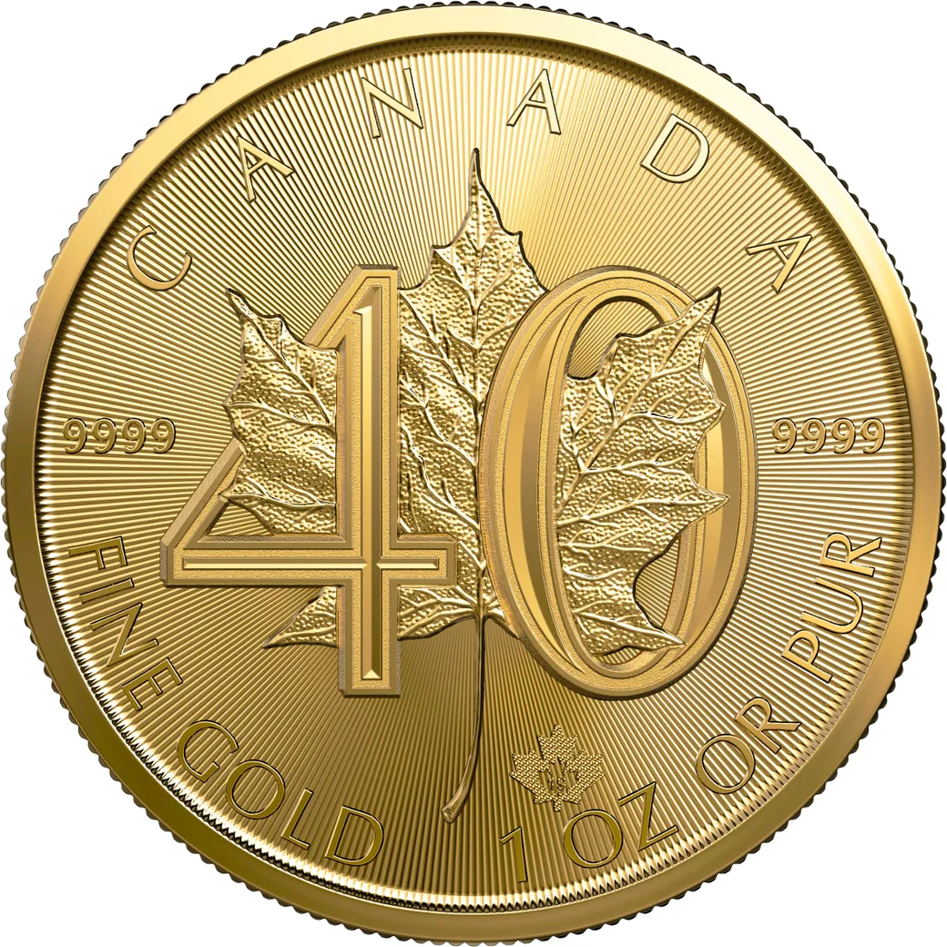 1 Unze Goldmünze Maple Leaf - Jubiläum 40 Jahre 2019
