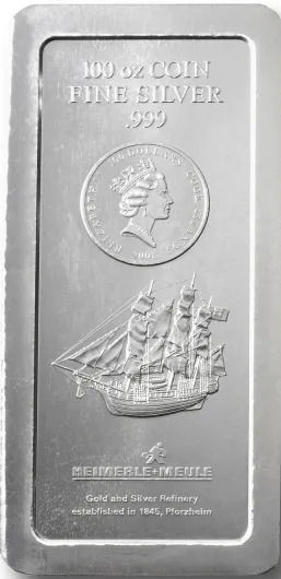 100 Unzen Silber Cook Islands Münzbarren