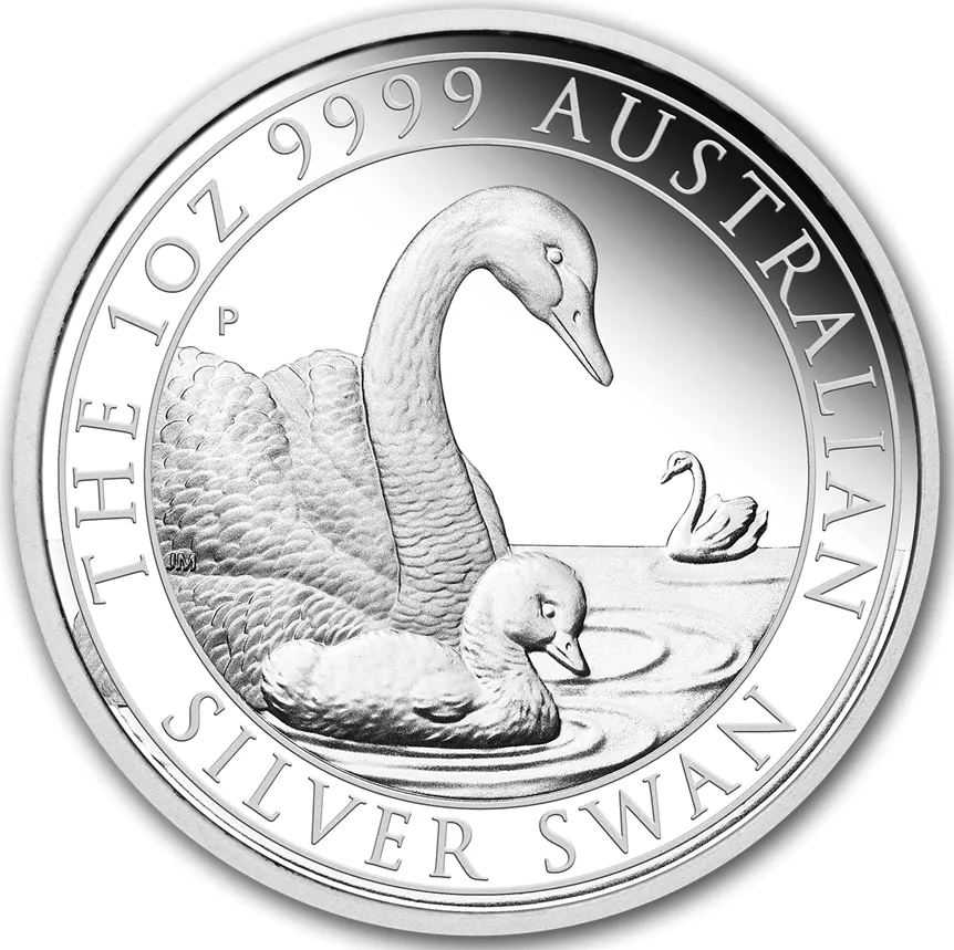 1 Unze Silbermünze Australien Schwan 2019 - polierte Platte