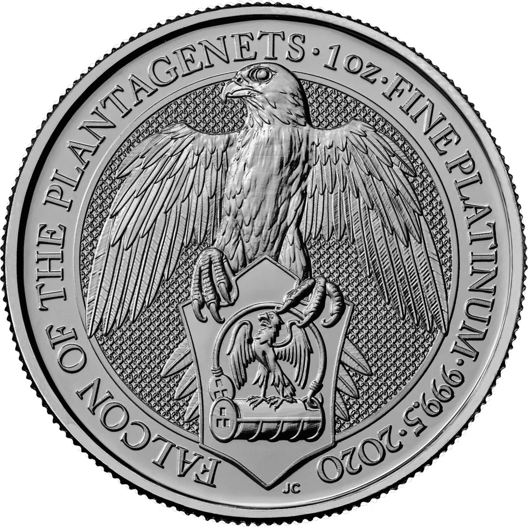 1 Unze Platinmünze Queens Beasts Falcon 2020