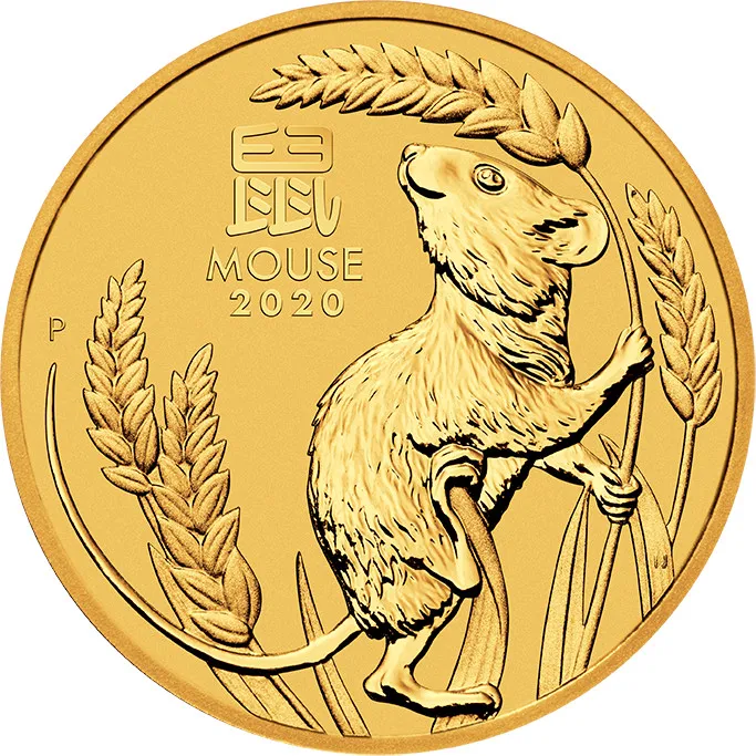 1/10 Unze Goldmünze Australien Lunar III Maus 2020