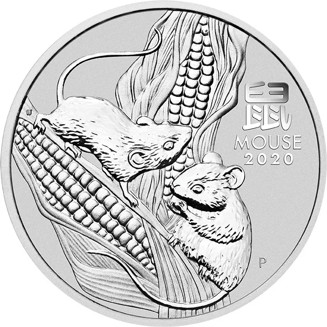 1/2 Unze Silbermünze Australien Lunar III Maus 2020