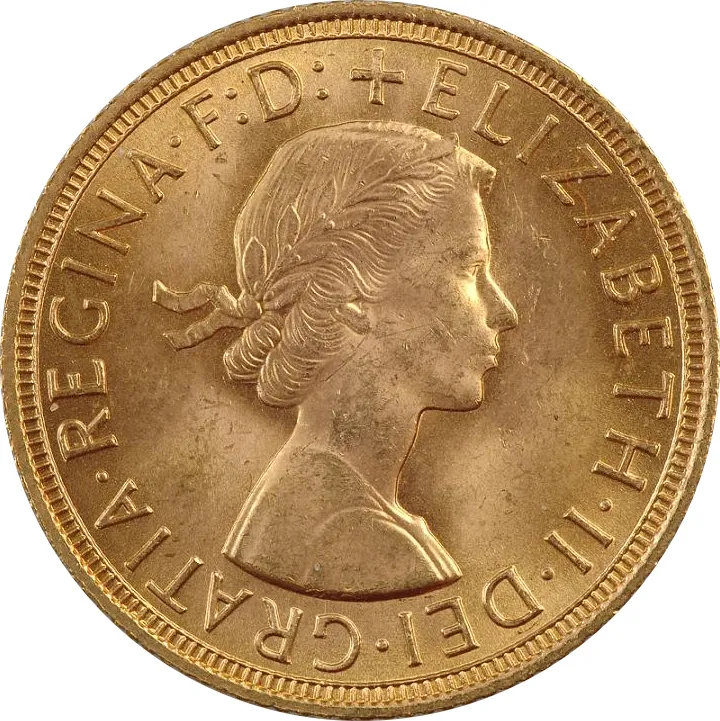 1 Pfund Goldmünze Sovereign Elisabeth Haarband