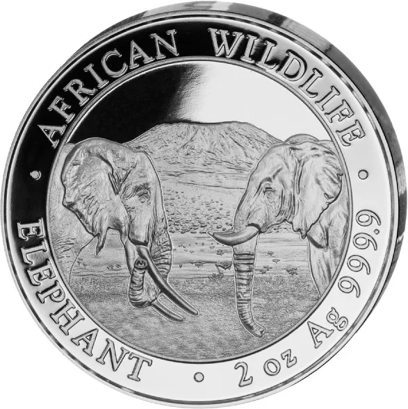 2 Unzen Silbermünze Somalia Elefant 2020
