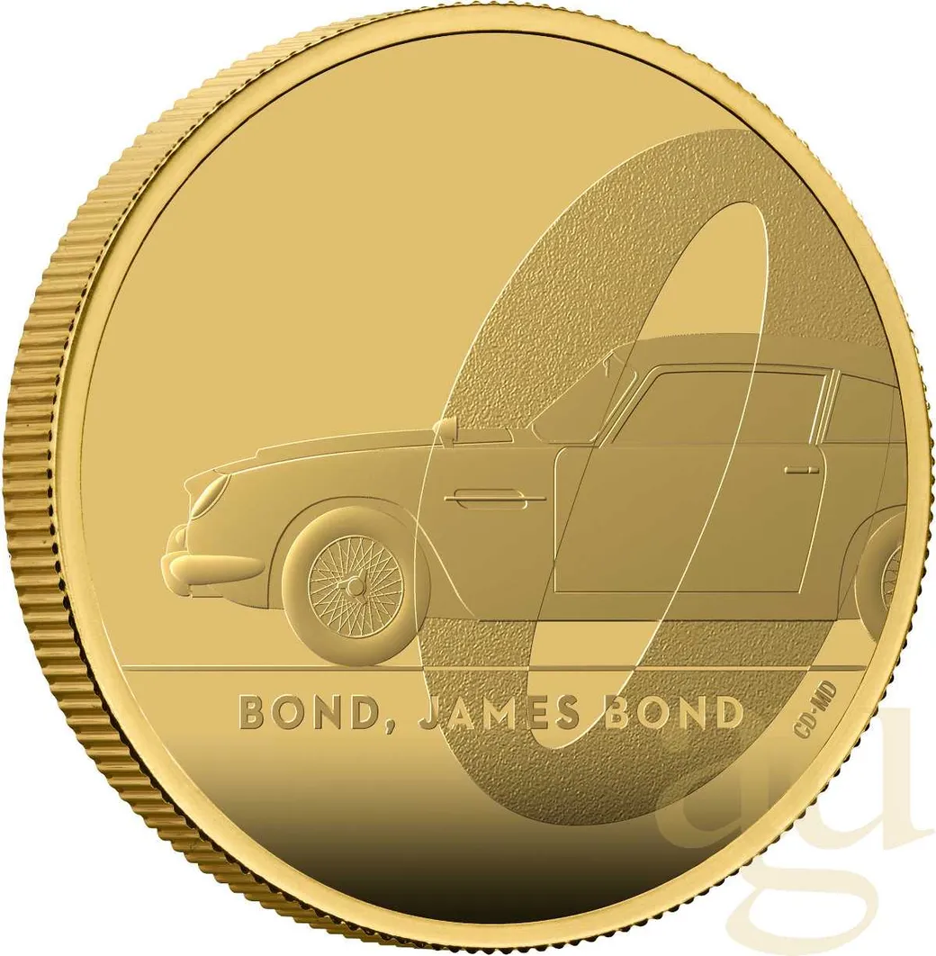 1 Unze Goldmünze Großbritannien James Bond 007 DB5 - 2020 polierte Platte