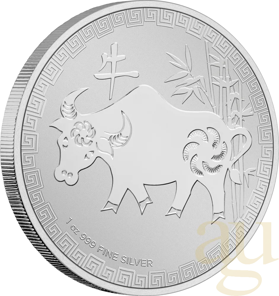 1 Unze Silbermünze Niue Lunar Ochse 2021