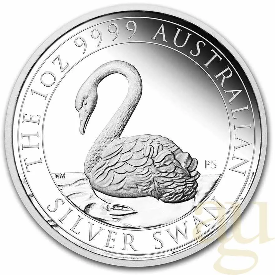 1 Unze Silbermünze Australien Schwan 2021 - polierte Platte