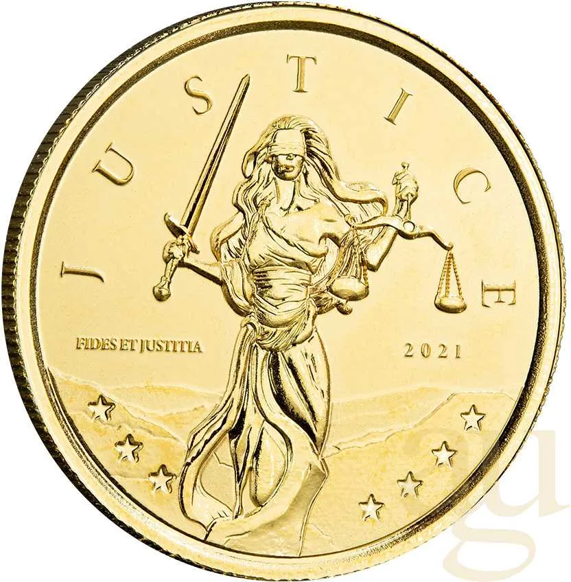 1/10 Unze Goldmünze Gibraltar Lady Justice 2021