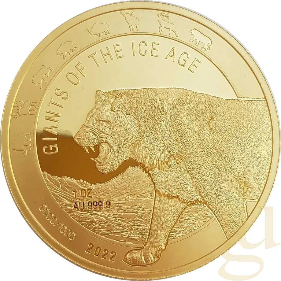 1 Unze Goldmünze Giganten der Eiszeit - Höhlenlöwe 2022