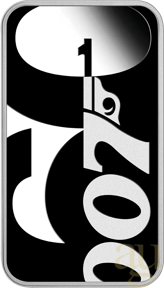 1 Unze Silbermünze Tuvalu Rectangular James Bond 60 Years Anniversary 2022