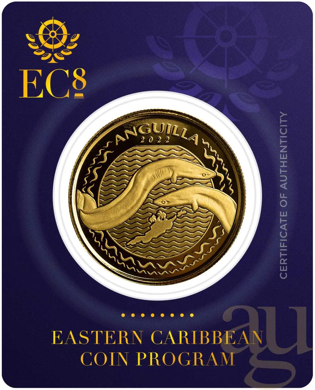 1 Unze Goldmünze EC8 Anguilla - Eel 2022