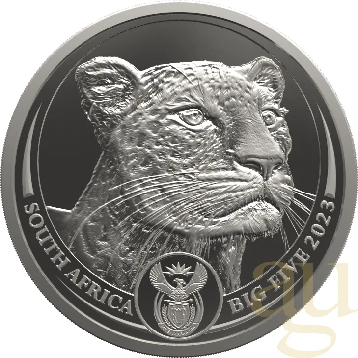 1 Unze Platinmünze Südafrika Big Five Leopard 2023 proof