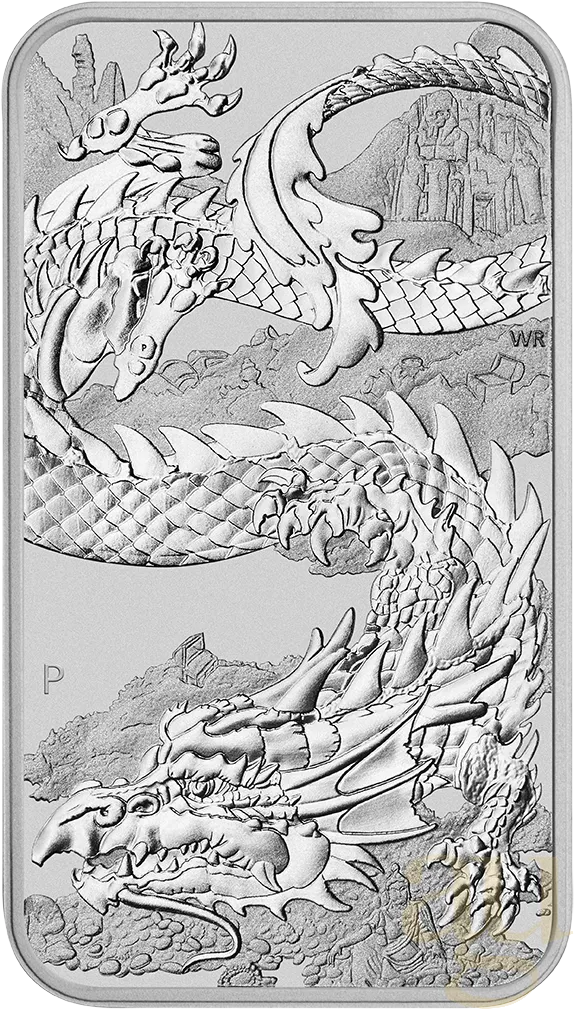 1 Unze Silbermünze Perth Mint Rectangular Dragon 2023