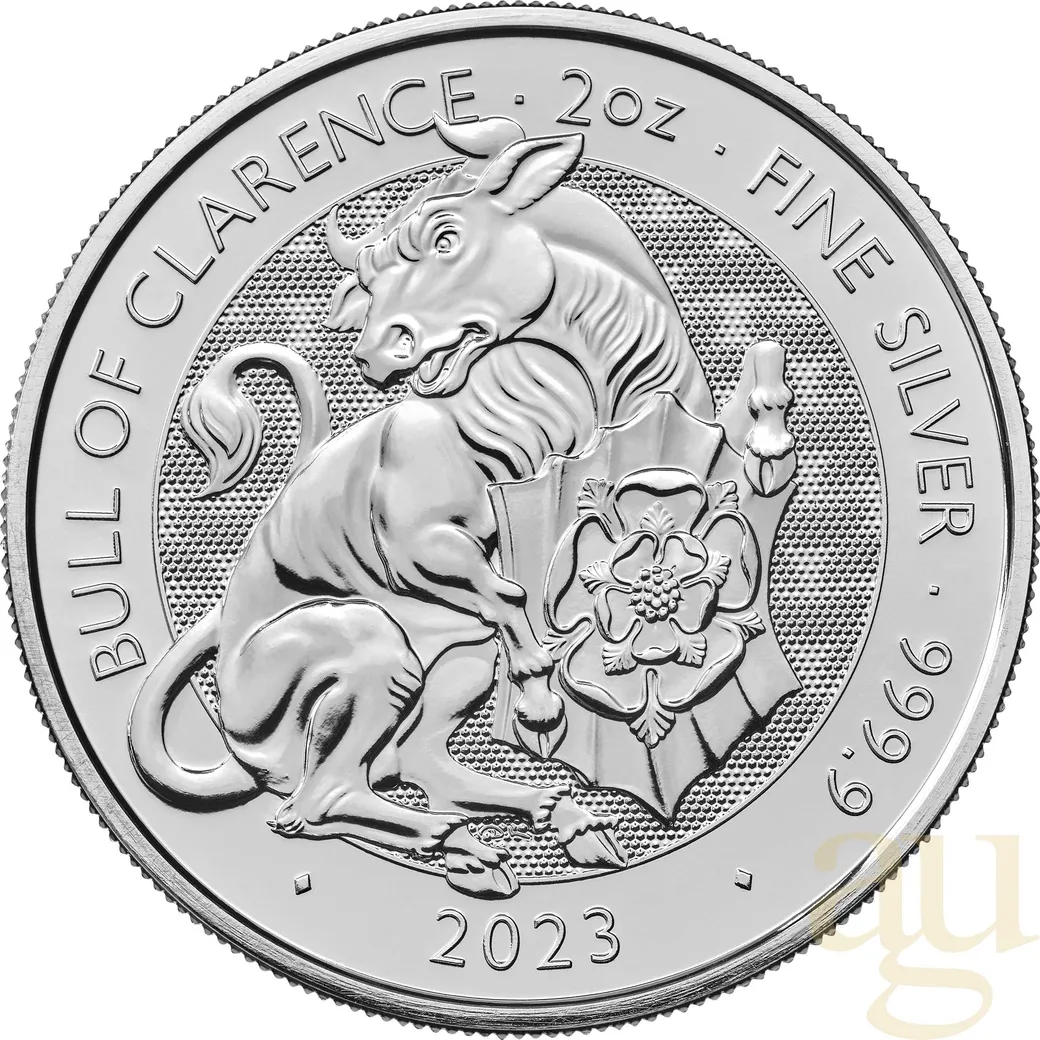 2 Unzen Silbermünze Tudor Beasts Bull 2023