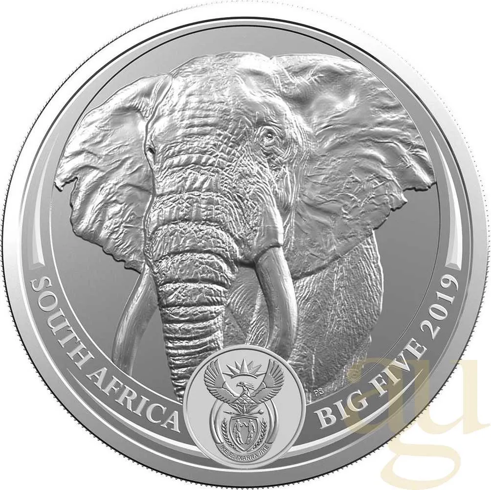 1 Unze Silbermünze Südafrika Big Five Elefant 2019