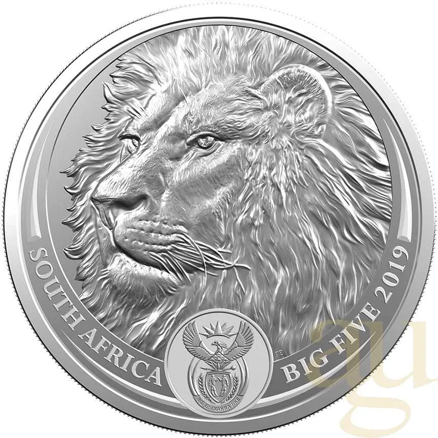 1 Unze Silbermünze Südafrika Big Five Löwe 2019