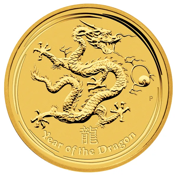 2 Unzen Goldmünze Australien Lunar II Drache 2012