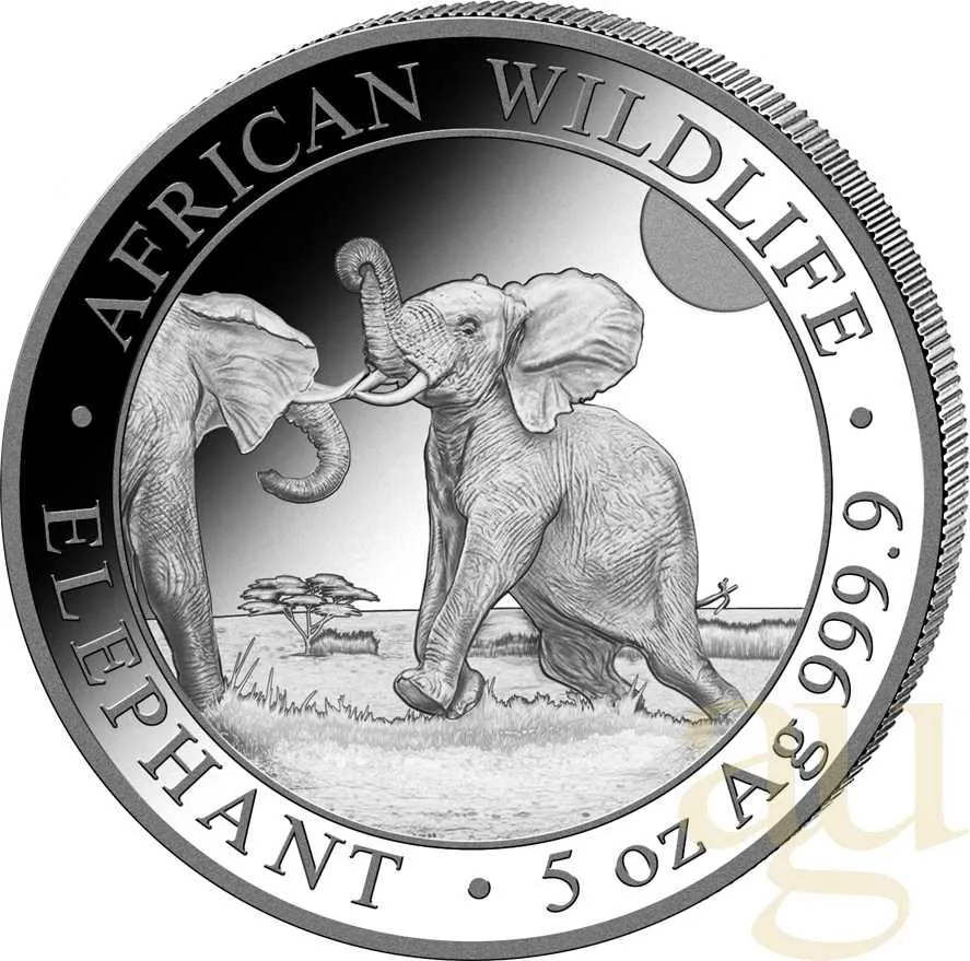 5 Unzen Silbermünze Somalia Elefant 2024