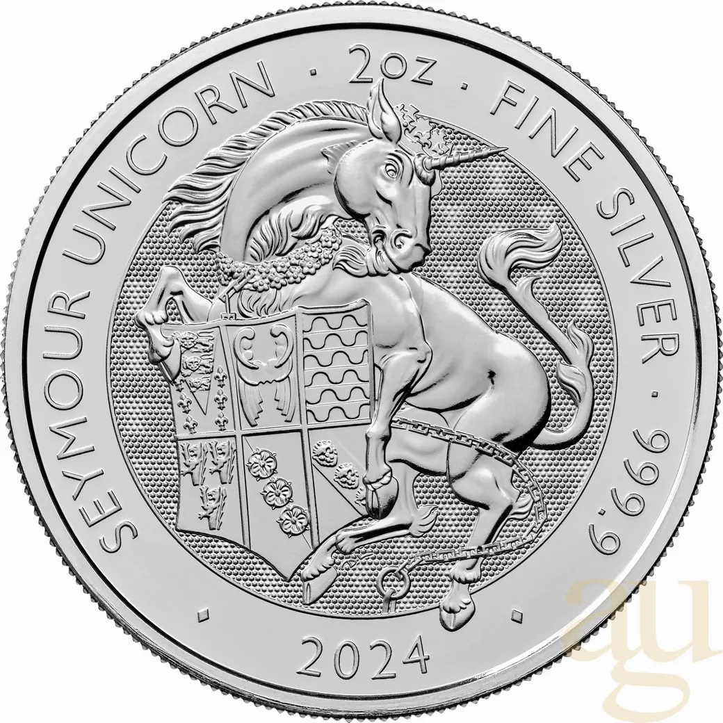 2 Unzen Silbermünze Tudor Beasts Seymour Unicorn 2024