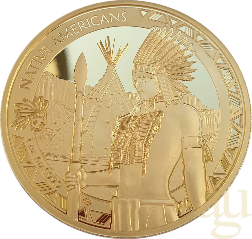 1 Unze Goldmünze Native Americans - Warbonnet 2023