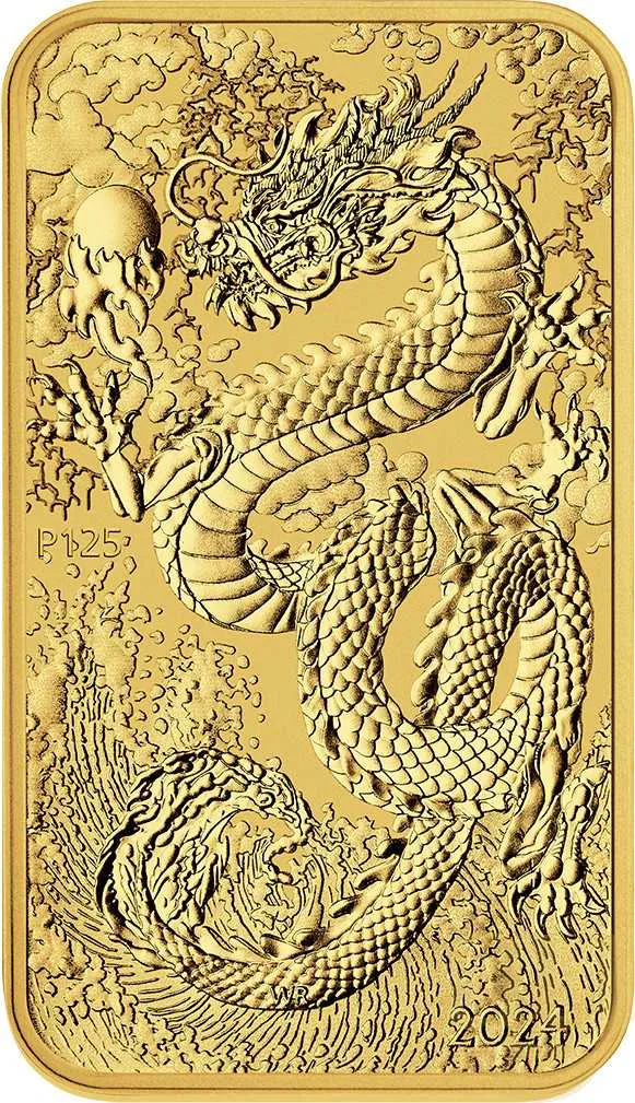 1 Unze Goldmünze Perth Mint - Rectangular Dragon 2024