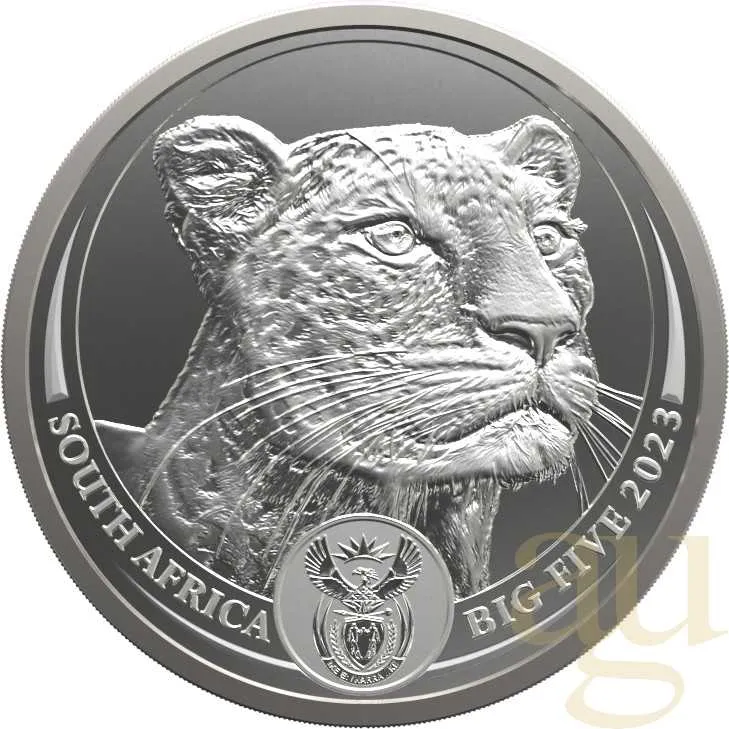 1 Kilogramm Silbermünze Südafrika Big Five Leopard 2023 proof