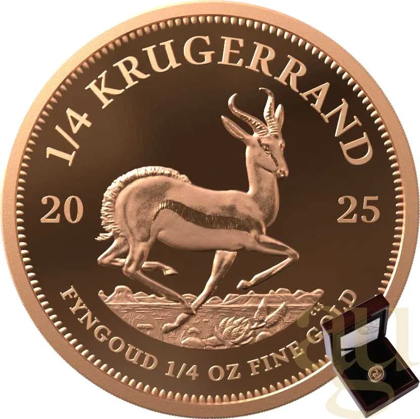 1/4 Unze Goldmünze Krügerrand 2025 - polierte Platte