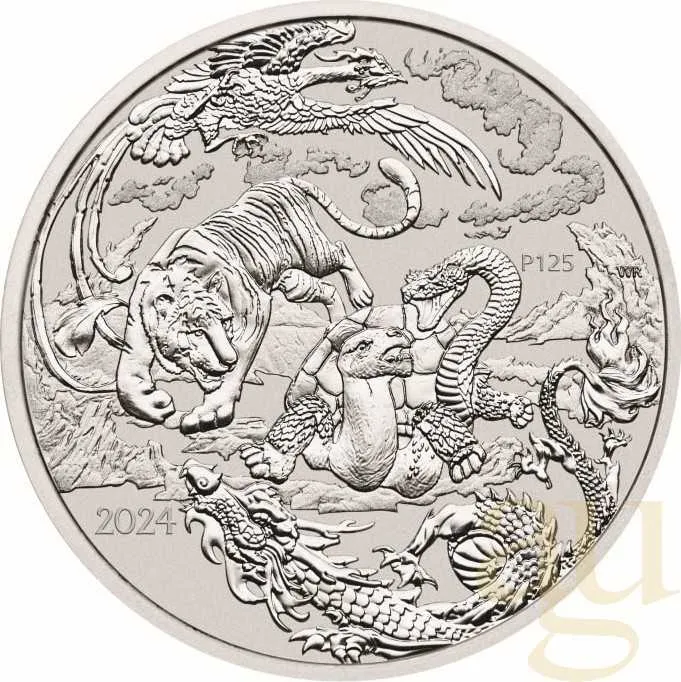 1 Unze Silbermünze Australien Chinese Myths and Legends Four Guardians 2024