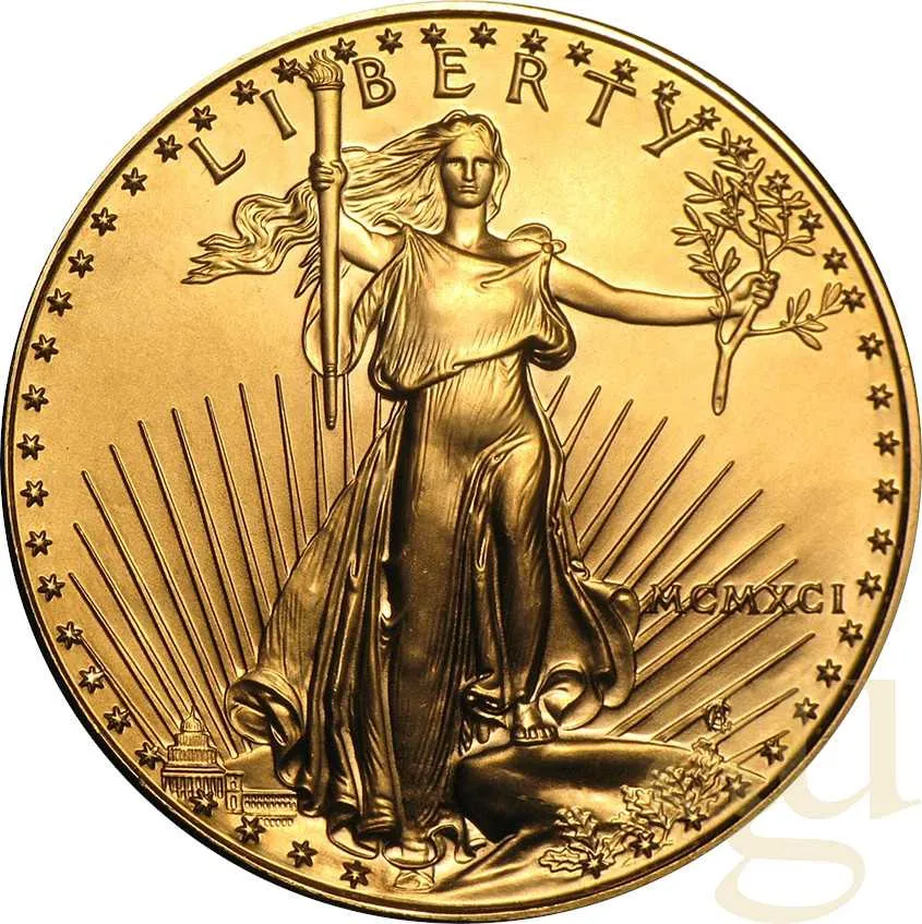 1 Unze Goldmünze American Eagle 1991
