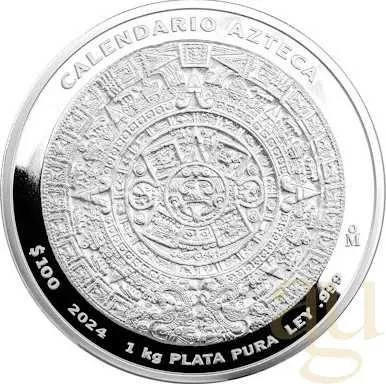 1 Kilogramm Silbermünze Mexiko Azteken Kalender 2024