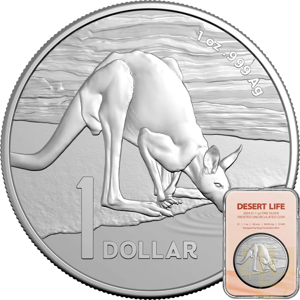 1 Unze Silbermünze Australien Känguru 2024 (RAM) - Frosted