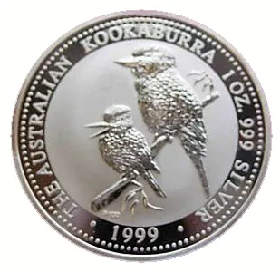 1 Kilogramm Silbermünze Australien Kookaburra 1999