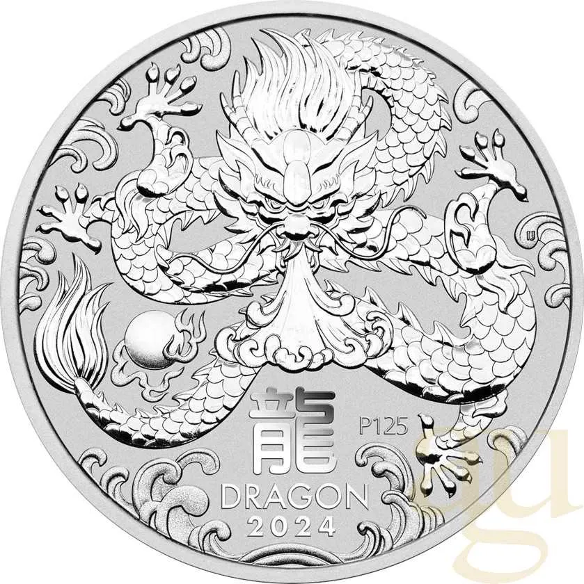 10 Kilogramm Silbermünze Australien Lunar III Drache 2024