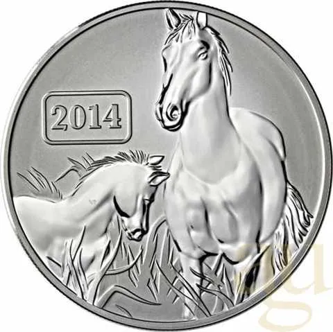 1 Unze Silbermünze Tokelau Lunar Pferd 2014