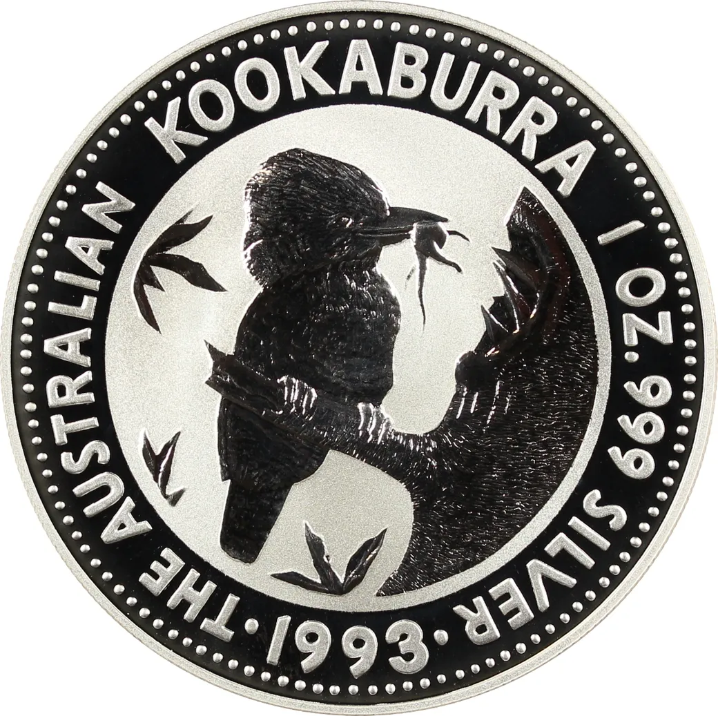 2 Unzen Silbermünze Australien Kookaburra 1993