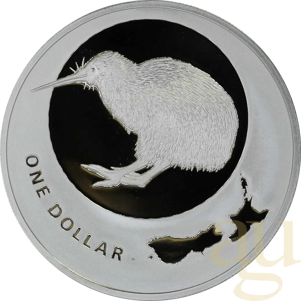 1 Unze Silbermünze Neuseeland Kiwi 2009 - polierte Platte