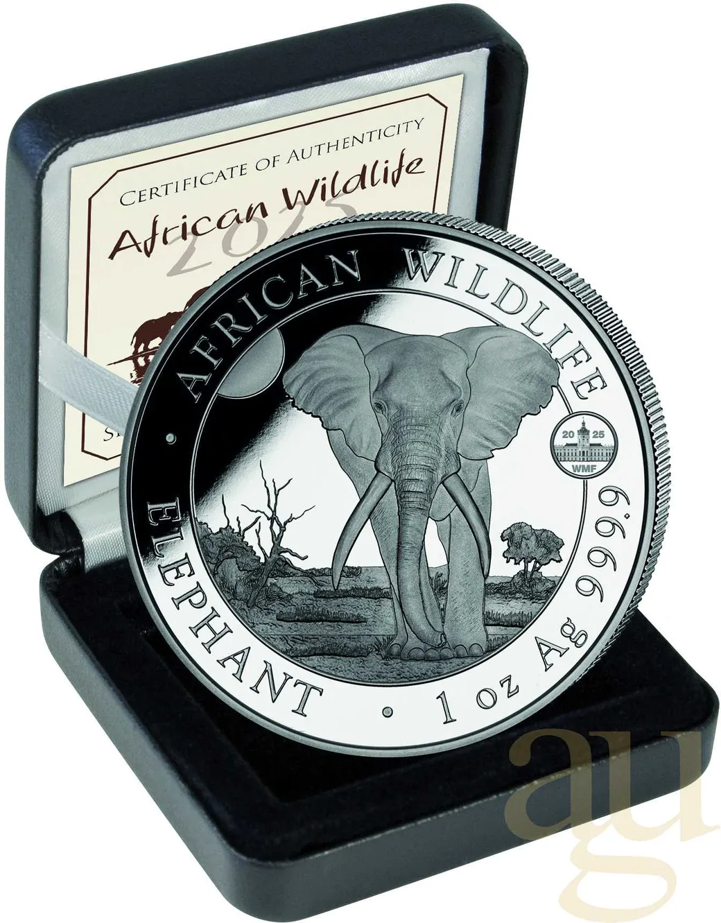 1 Unze Silbermünze Somalia Elefant 2025 - WMF Berlin