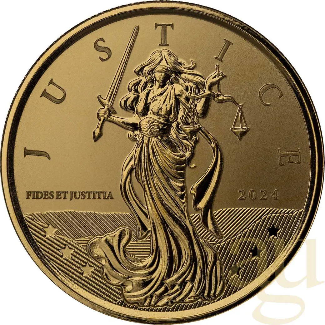 1 Unze Goldmünze Gibraltar Lady Justice 2024