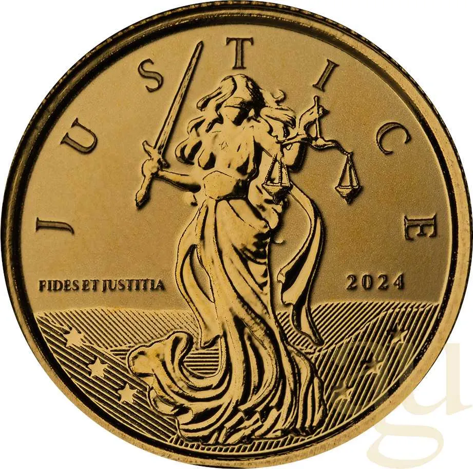 1/10 Unze Goldmünze Gibraltar Lady Justice 2024
