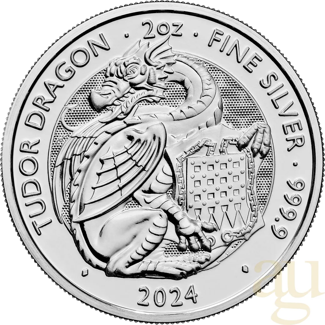 2 Unzen Silbermünze Tudor Beasts Tudor Dragon 2024