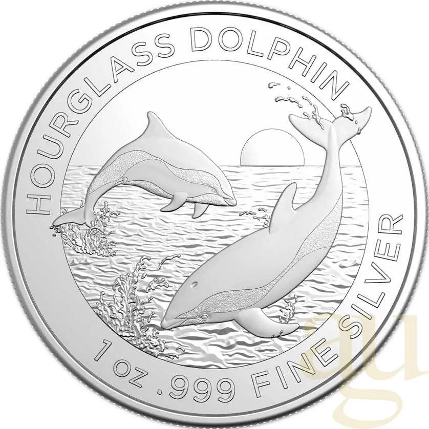 1 Unze Silbermünze Australien Hourglass Delfin 2024
