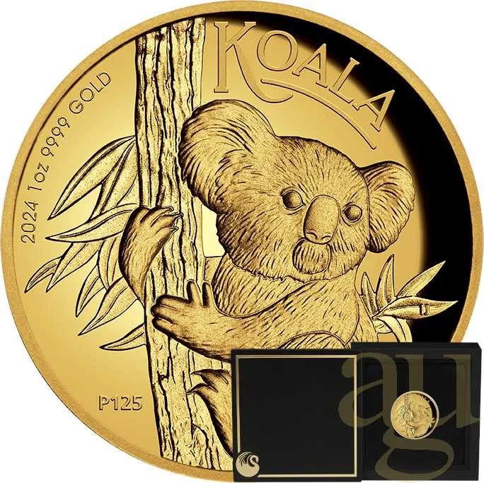 1 Unze Goldmünze Australien Koala 2024 polierte Platte - High Relief
