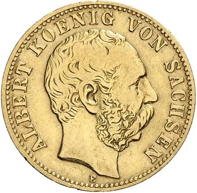 5 Mark Goldmünze Albert König von Sachsen