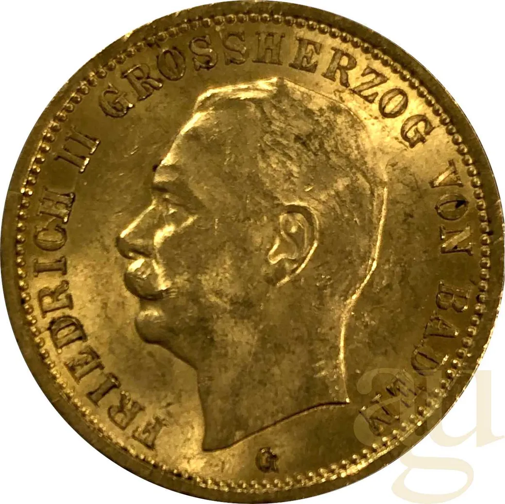20 Mark Goldmünze Friedrich II Grossherzog von Baden
