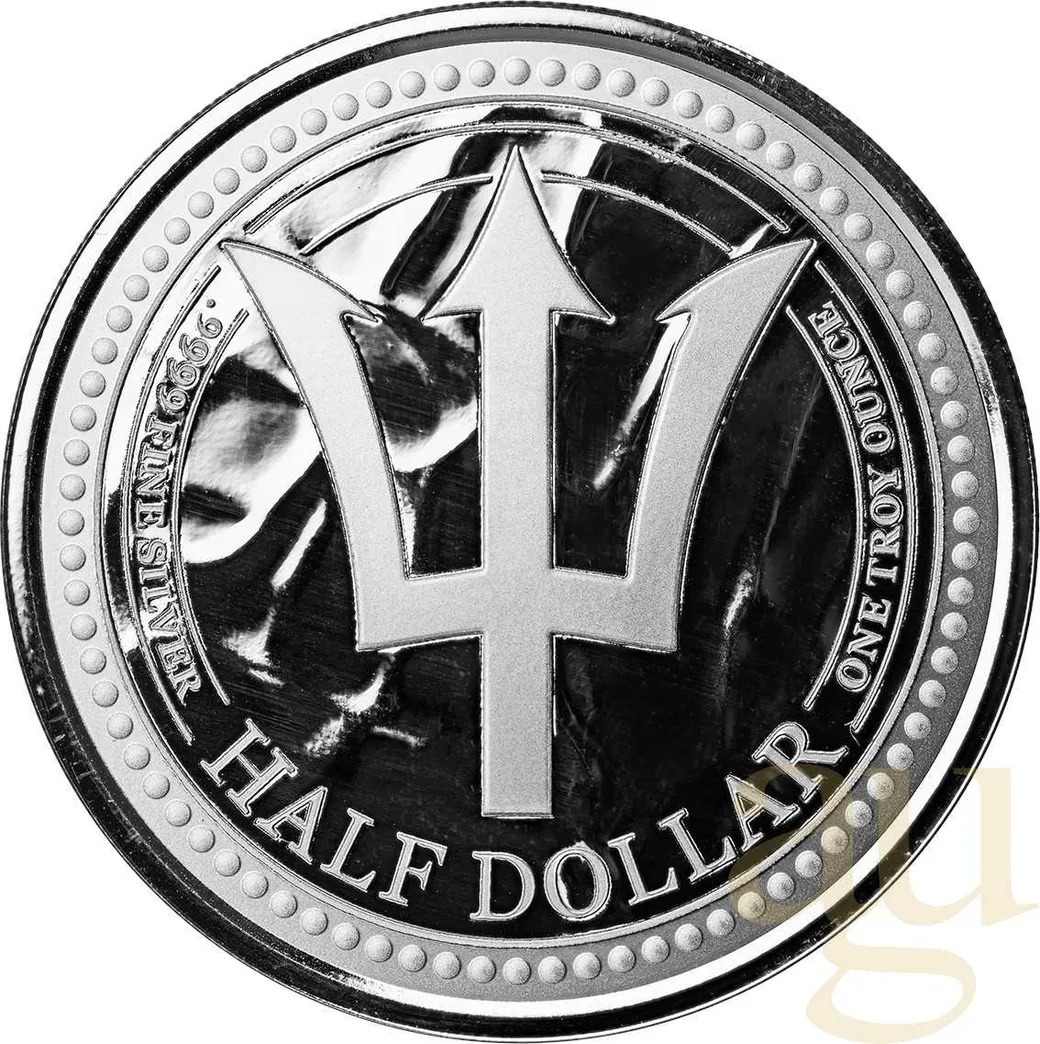 1 Unze Silbermünze Barbados Trident 2024