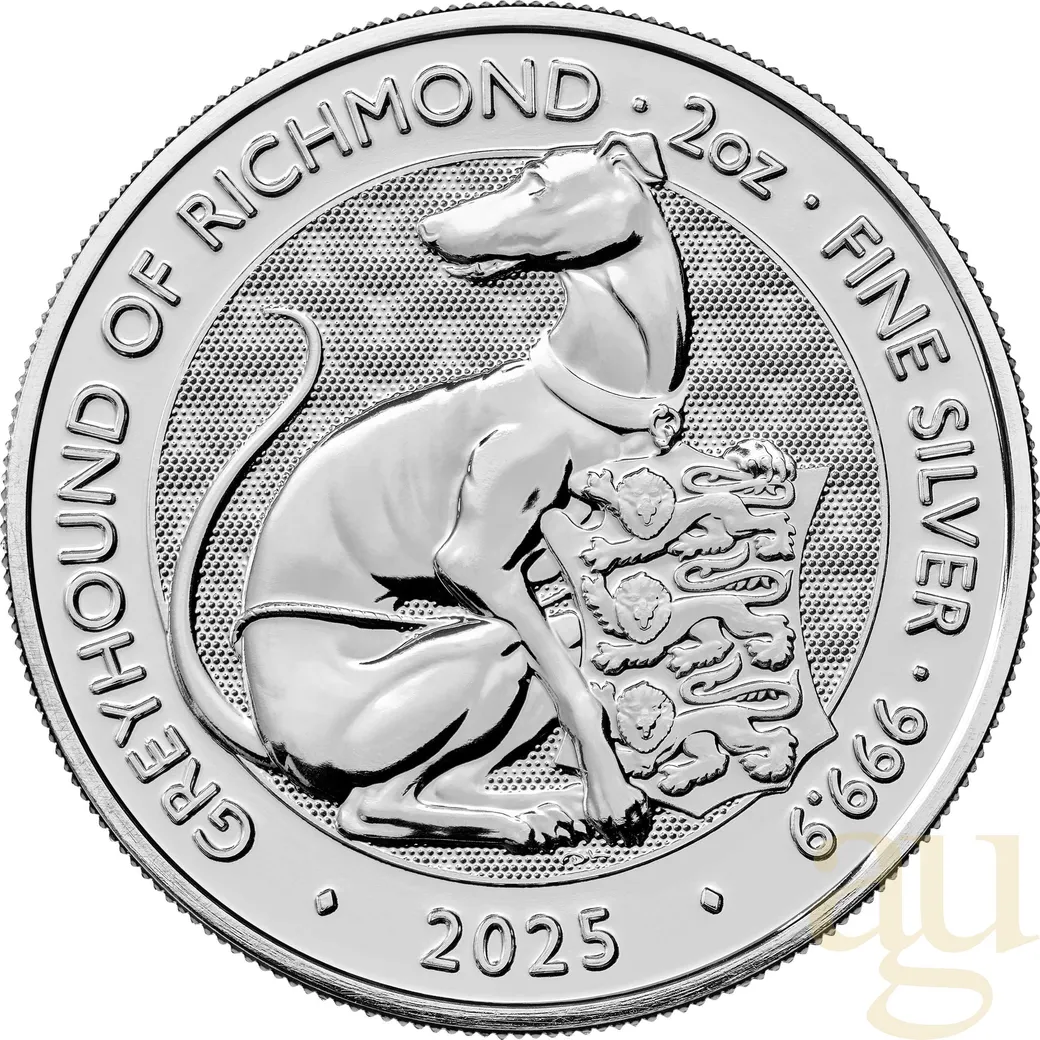 2 Unzen Silbermünze Tudor Beasts Greyhound 2025